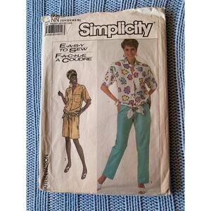 Simplicity sewing pattern  7955 button down top pant short